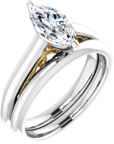 14K White   Yellow 10x5 mm Marquise Engagement Ring Mounting (6)