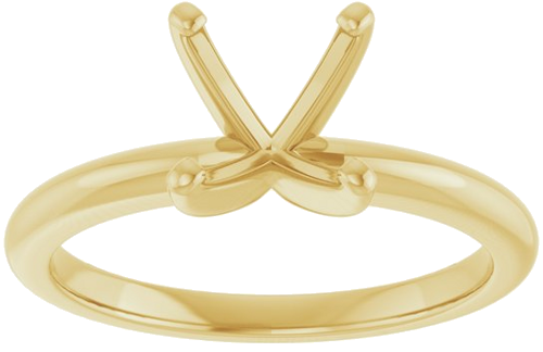 14K Yellow  7 mm Cushion Solitaire Engagement Ring Mounting (3)