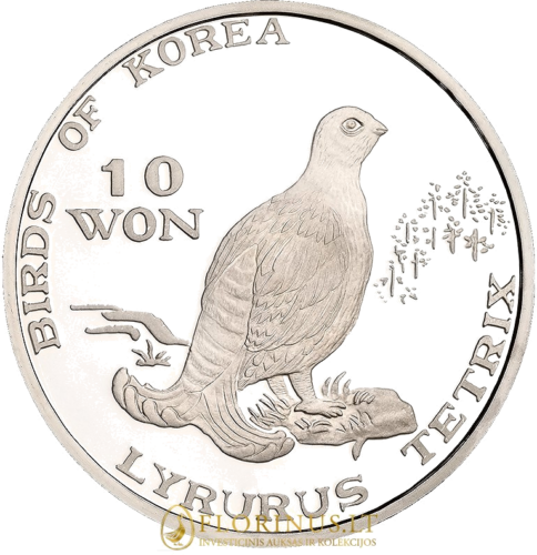 1999 Северна Корея, Lyrus Tetrix, сребърна монета от 10 вона (1)