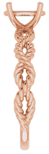 Sužadėtuvių Žiedas „Twisted Rope Solitaire“ 417 Rožinis Aukso Oval 8mm x 6mm (4)