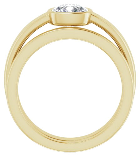 Sužadėtuvių Žiedas „Bezel-Set Solitaire“ 585 Geltonojo Aukso Cushion 6mm (7)