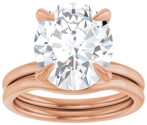 Sužadėtuvių Žiedas 14k rose gold Oval 12mm x 10mm (8)