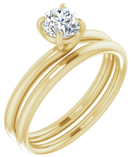 14K Yellow 5.2 mm Round Engagement Ring Mounting (6)