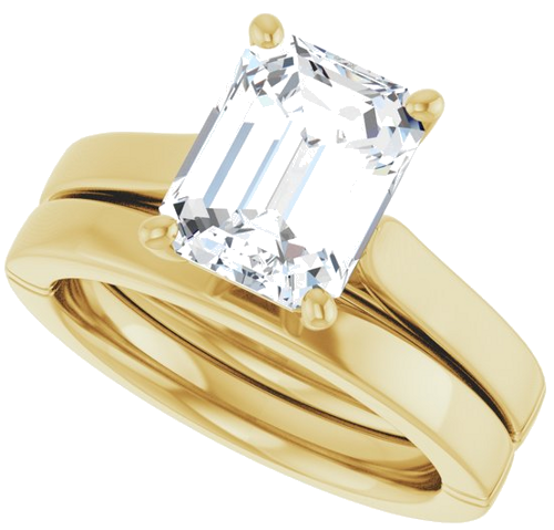 Sužadėtuvių Žiedas „Solitaire“ 14k yellow gold Emerald 9mm x 7mm (10)