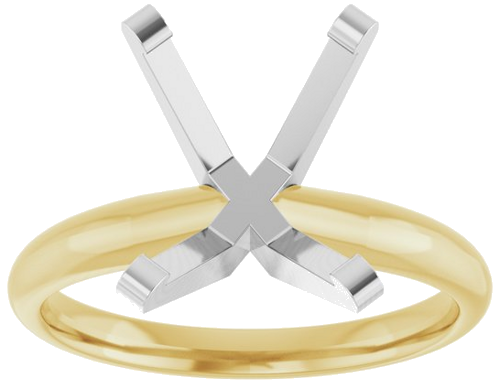 Sužadėtuvių Žiedas „Solitaire“ 14k yellow/white gold Emerald 10mm x 8mm (3)