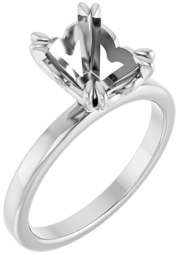 Sužadėtuvių Žiedas „Double Claw-Prong Sculptural Solitaire“ 14k white gold Cushion 9mm x 7mm (1)