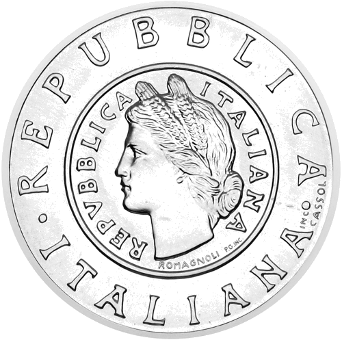 2001 Liro vēsture Itālija 1 Lira sudraba monēta (1)