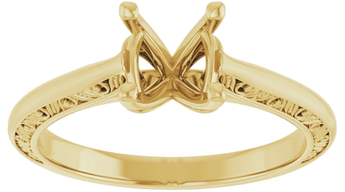 Sužadėtuvių Žiedas „Solitaire Sculptural“ 14k yellow gold Round 6.5mm (3)