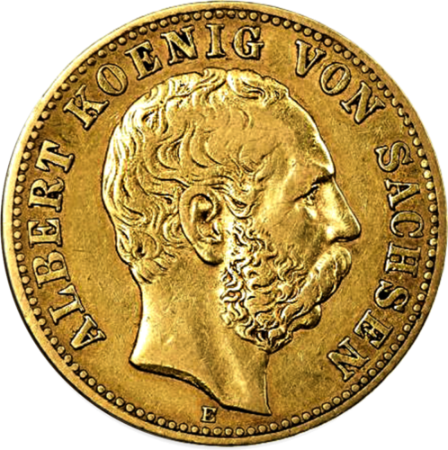 10 Markių Albertas auksinė moneta Saksonija Vokietijos imperija (1)