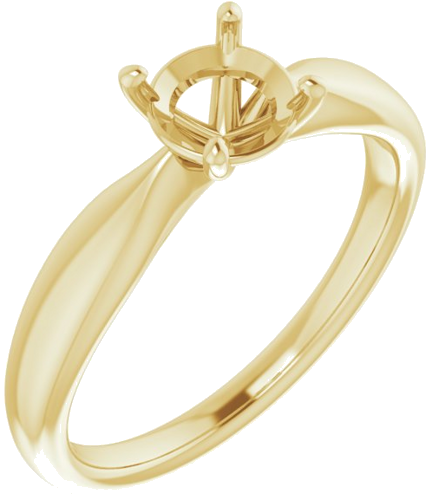 Sužadėtuvių Žiedas 14k yellow gold Round 6mm (1)