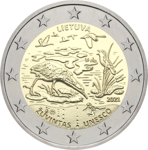 2021 Lietuva Žuvinto biosferos rezervatas UNESCO 2 eurų BU moneta kortelėje (3)