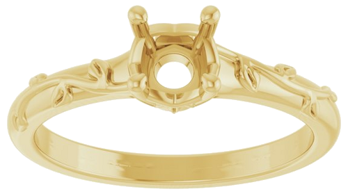 Sužadėtuvių Žiedas „Solitaire“ 14k yellow gold Round 5.2mm (3)