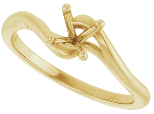 Sužadėtuvių Žiedas „Bypass“ 14k yellow gold Round 5.2mm (5)