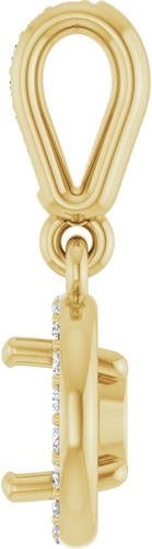 Pakabukas „Halo-Style“ 14k yellow gold Round 5.8mm (3)
