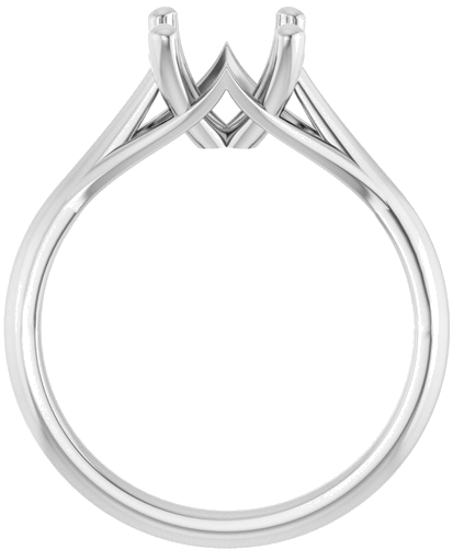 14K White 7 mm Cushion Solitaire Engagement Ring Mounting (2)