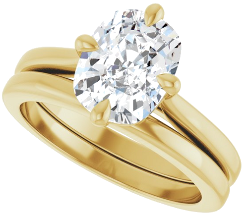 Sužadėtuvių Žiedas „Solitaire“ 14k yellow gold Elongated Cushion 9mm x 7mm (10)