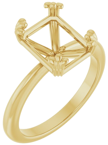 Sužadėtuvių Žiedas „Solitaire“ 14k yellow gold Emerald 10mm x 8mm (1)