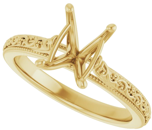 Sužadėtuvių Žiedas „Solitaire“ 585 Geltonojo Aukso Emerald 8mm x 6mm (5)