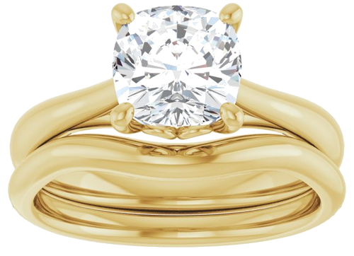 Sužadėtuvių Žiedas „Solitaire“ 18k yellow gold Cushion 7mm (8)