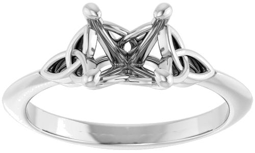 Sužadėtuvių Žiedas „Solitaire Celtic-Inspired“ 14k white gold Square 5.5mm (3)