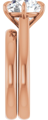 Sužadėtuvių Žiedas „Claw-Prong“ 14k rose gold Round 9.4mm (9)