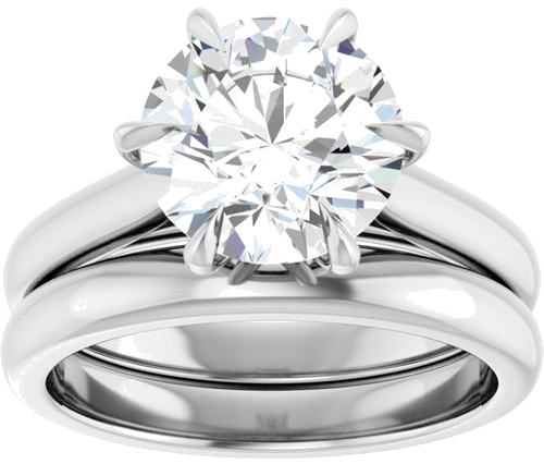 Sužadėtuvių Žiedas „Claw-Prong“ 14k white gold Round 9mm (8)