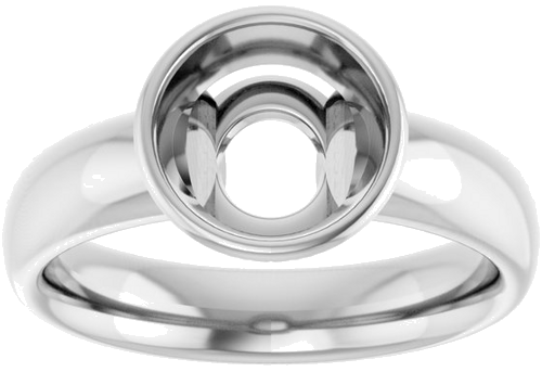 14K White 8 mm Round Engagement Ring Mounting (3)