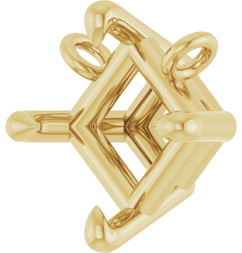 Pakabukas „Solitaire Claw-Prong“ 14k yellow gold Square 5.5mm (2)