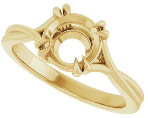 Sužadėtuvių Žiedas „Double Claw-Prong Solitaire Criss-Cross“ 14k yellow gold Round 7.4mm (5)
