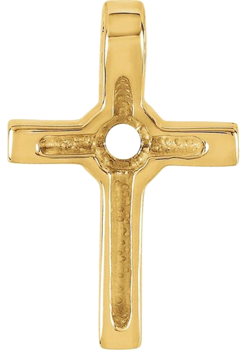 Pakabukas „Cabochon Cross“ 14k yellow gold Round 3mm (3)