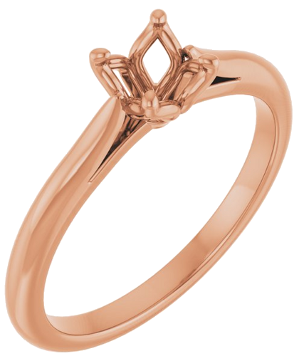 14K Rose  5.2 mm Round Solitaire Engagement Ring Mounting (1)