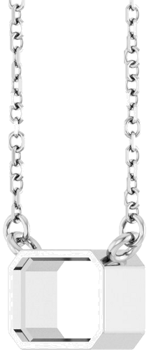 Pakabukas „Solitaire“ 14k white gold Emerald 7mm x 5mm (2)