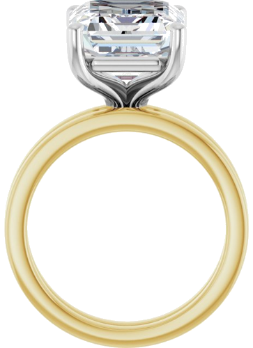 Sužadėtuvių Žiedas „Solitaire“ 14k yellow/white gold Emerald 12mm x 10mm (7)