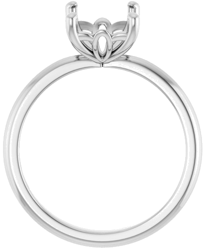 14K White 9x7 mm Emerald Solitaire Engagement Ring Mounting (2)