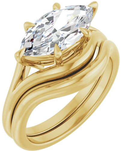 Sužadėtuvių Žiedas „Claw-Prong Solitaire“ 10k yellow gold Marquise 13mm x 6.5mm (6)