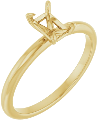 Sužadėtuvių Žiedas „Solitaire“ 585 Geltonojo Aukso Emerald 6mm x 4mm (1)