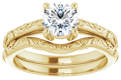 14K Yellow 6 mm Round Solitaire Engagement Ring Mounting (8)