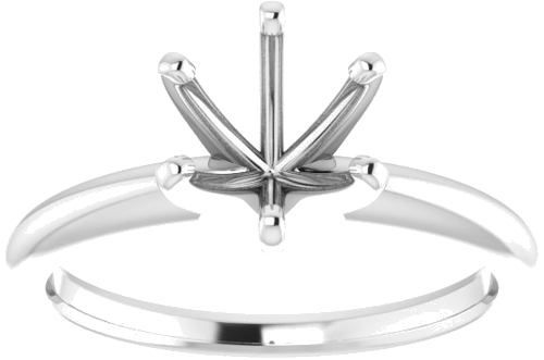 14K White 7 mm Round 6-Prong Solitaire Ring Mounting (4)