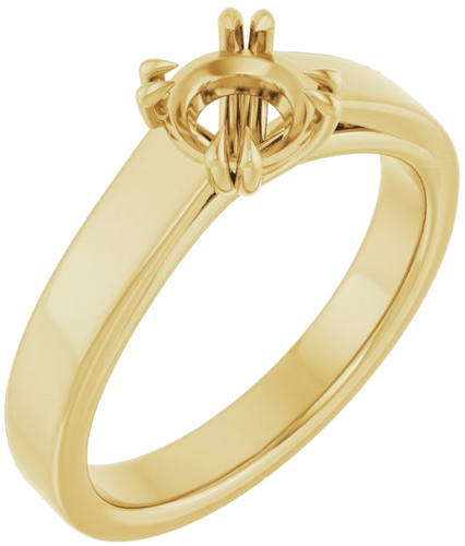 Sužadėtuvių Žiedas „Double Claw-Prong Solitaire“ 14k yellow gold Round 5.8mm (1)