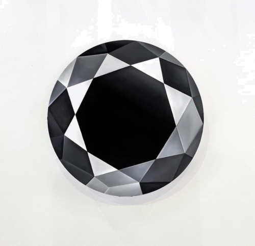 0.92 carat Fancy Black-VVS2 Excellent cut Natūralus Round Deimantas (1)