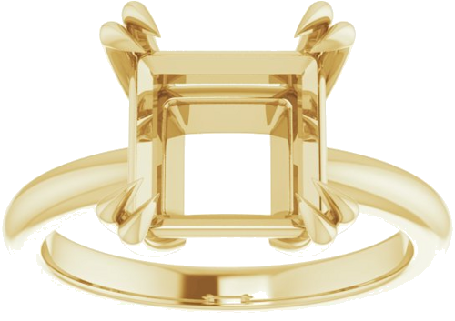 Sužadėtuvių Žiedas „Double Claw-Prong Solitaire“ 14k yellow gold Square 9mm (3)