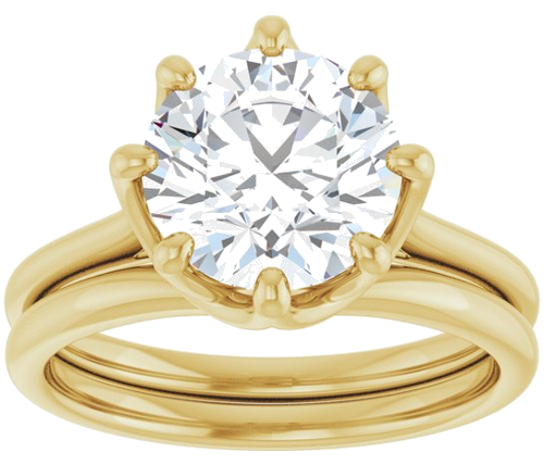 Sužadėtuvių Žiedas „Solitaire“ 14k yellow gold Round 9mm (8)