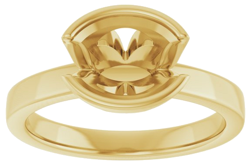 Sužadėtuvių Žiedas „Half-Bezel Solitaire“ 14k yellow gold Oval 9mm x 7mm (3)