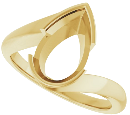 Sužadėtuvių Žiedas „Half-Bezel Solitaire“ 14k yellow gold Pear 11.5mm x 7mm (5)