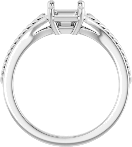 Sužadėtuvių Žiedas „Solitaire“ 14k white gold Emerald 7mm x 5mm (2)