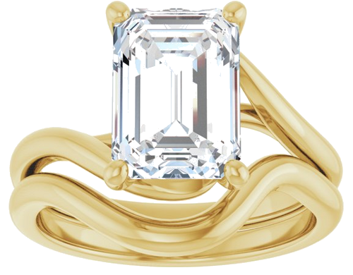 Sužadėtuvių Žiedas „Bypass“ 10k yellow gold Emerald 10mm x 7mm (8)