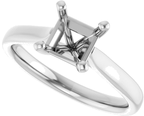 Sužadėtuvių Žiedas „Solitaire“ 585 Baltojo Aukso Square 5.5mm (5)