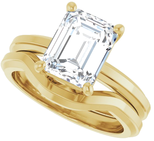 Sužadėtuvių Žiedas „Solitaire“ 14k yellow gold Emerald 9mm x 7mm (10)