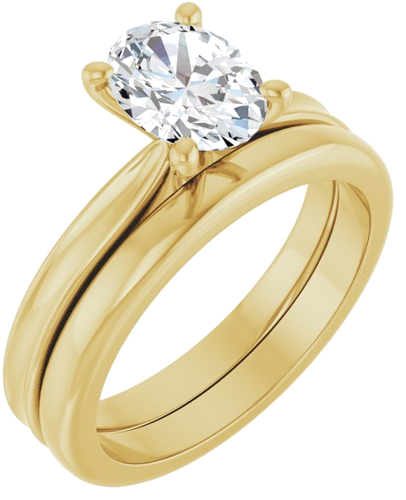 Sužadėtuvių Žiedas 14k yellow gold Oval 8mm x 6mm (6)