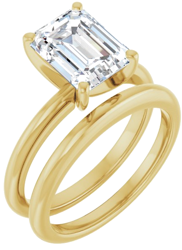 14K Yellow  9x7 mm Emerald Solitaire Engagement Ring Mounting (6)